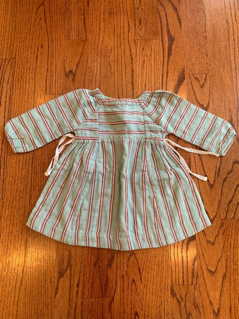 Lali Striped 100% Cotton Everyday Dress | Teal Red White | 2Y